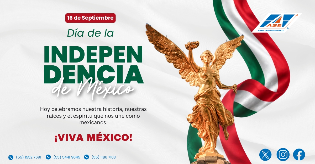 AseContadores's tweet photo. Hoy celebramos la valentía, las tradiciones y el orgullo de formar parte de esta gran nación. ❤️🤍💚

¡Feliz Día de la Independencia de México les desea el equipo de ASE Bureau! 🎉 ¡Viva México!

#VivaMéxico #IndependenciaDeMéxico #ASEBureau https://t.co/FXSkc7hCSt