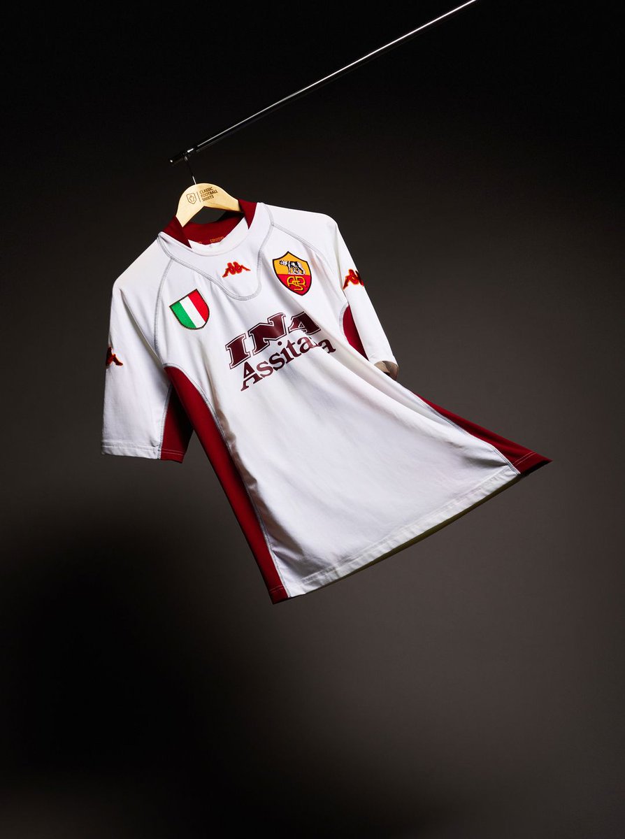 classicshirts's tweet photo. Roma 2001 Away by Kappa | Totti 👑 

Hitting the site on Friday at 14:00 (UK Time) in a size XL. https://t.co/ZOolTJ6JsX