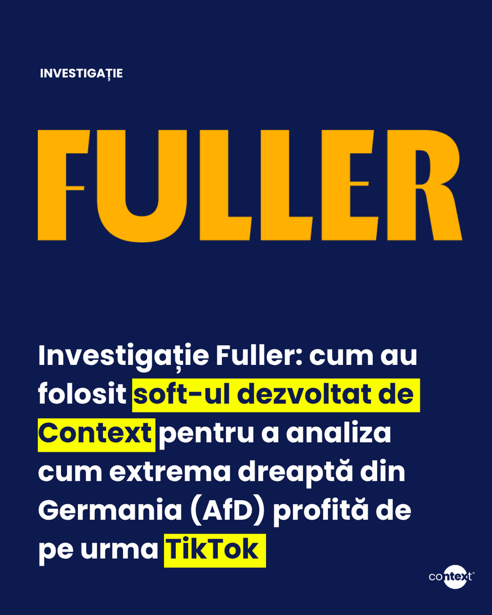 Context_ro's tweet photo. ▪ The Fuller Project a investigat, folosind un soft dezvoltat de https://t.co/mXa8rPR1G5, cum partidul extremist AfD a profitat de pe urma algoritmilor de pe TikTok și a reușit să câștige alegerile regionale din Germania: https://t.co/bi13BQdurz https://t.co/I1WiAZfXHb