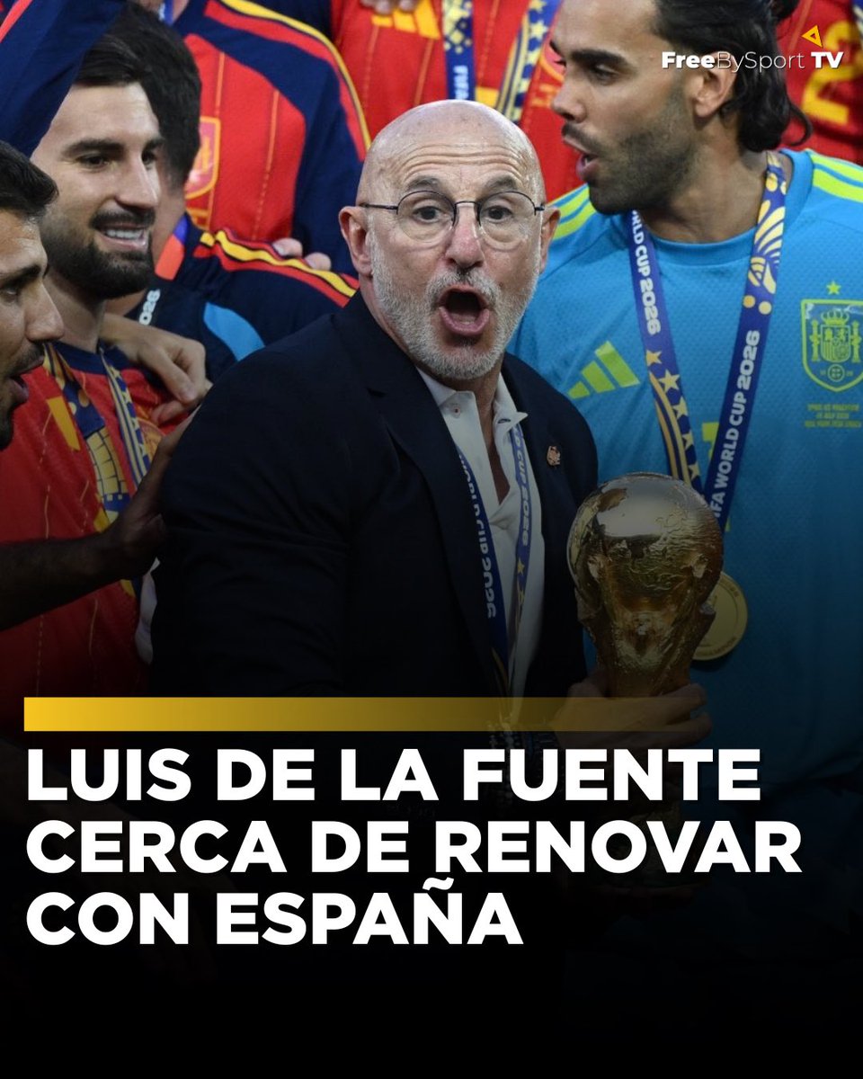 FreebysportTV's tweet photo. 🚨🇪🇸 ¡La renovación de Luis de la Fuente está muy cerca!

Luis de la Fuente está muy cerca de renovar su vínculo con la Federación y extendería su contrato hasta 2030, año dónde España sería coanfitrión de la Copa del Mundo https://t.co/iW9hbzUWqK