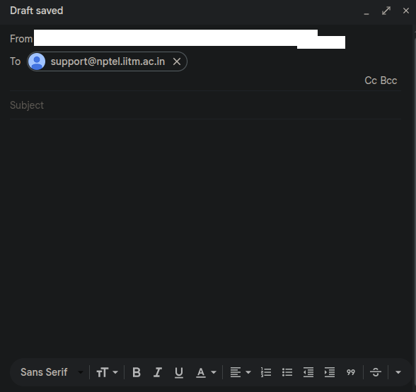 real_mahalingam's tweet photo. @KrishnaPrasalt No, it shows that way only on the compose window on the mobile app. 

The icon that appears in
- the compose window on desktop
- actual emails (either on desktop or mobile)

are the same, and nptel's is a standard head-and-shoulders silouhette. https://t.co/RJjzMo53Vp