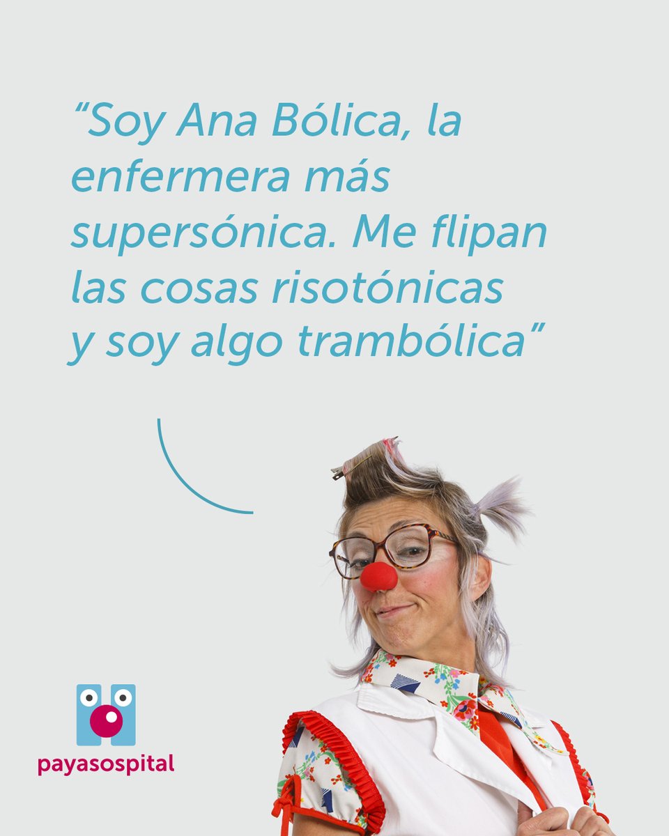 payasospital's tweet photo. ¿Conoces nuestros clowns?

Soy Ana Bólica, la enfermera más supersónica. Me flipan las cosas risotónicas y soy algo trambólica.

Enfermera Ana Bólica - Ainoa Roig

Más payasos y payasas en nuestra galería:
https://t.co/QLvKpze1GB https://t.co/xuxNecyW5m