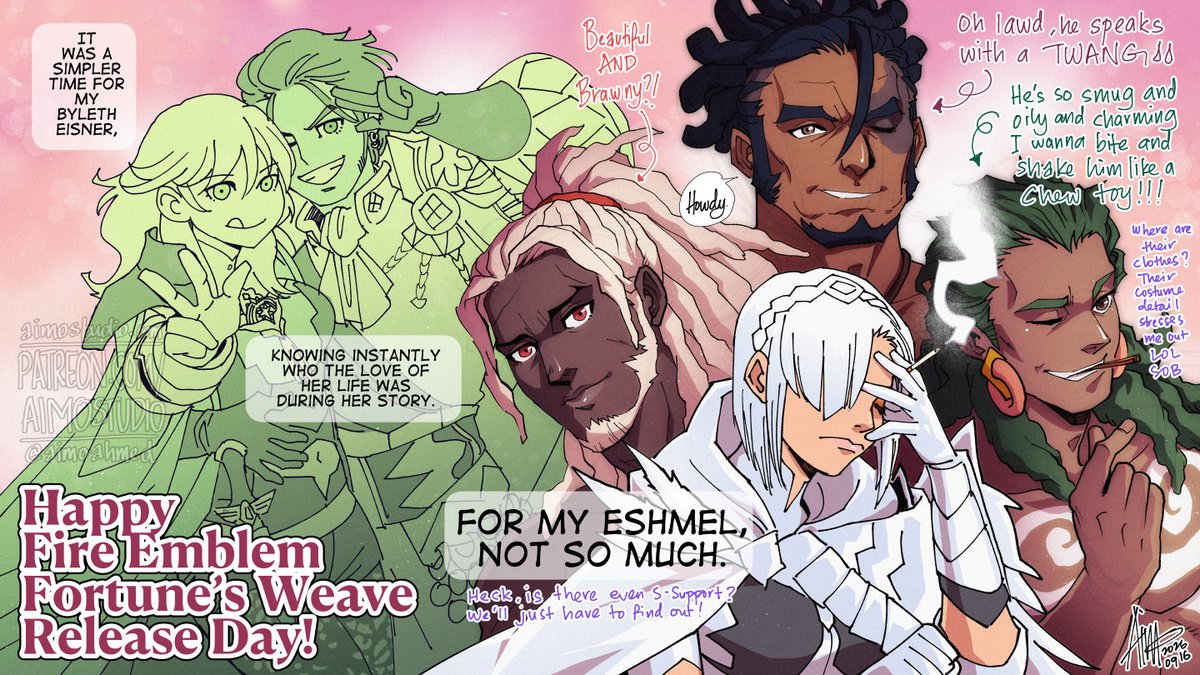 aimoahmed's tweet photo. Happy #FEFW #FE万紫千紅 Release Day! I’m expecting my copy to arrive in the morning or afternoon 🤗
Regardless if Eshmel finds love or not in this game, let’s do our best in supporting the overworked birdie as they wrangle 60+ characters in their mission to defeat the Big Bad 🫡 https://t.co/AWJryQk7g2