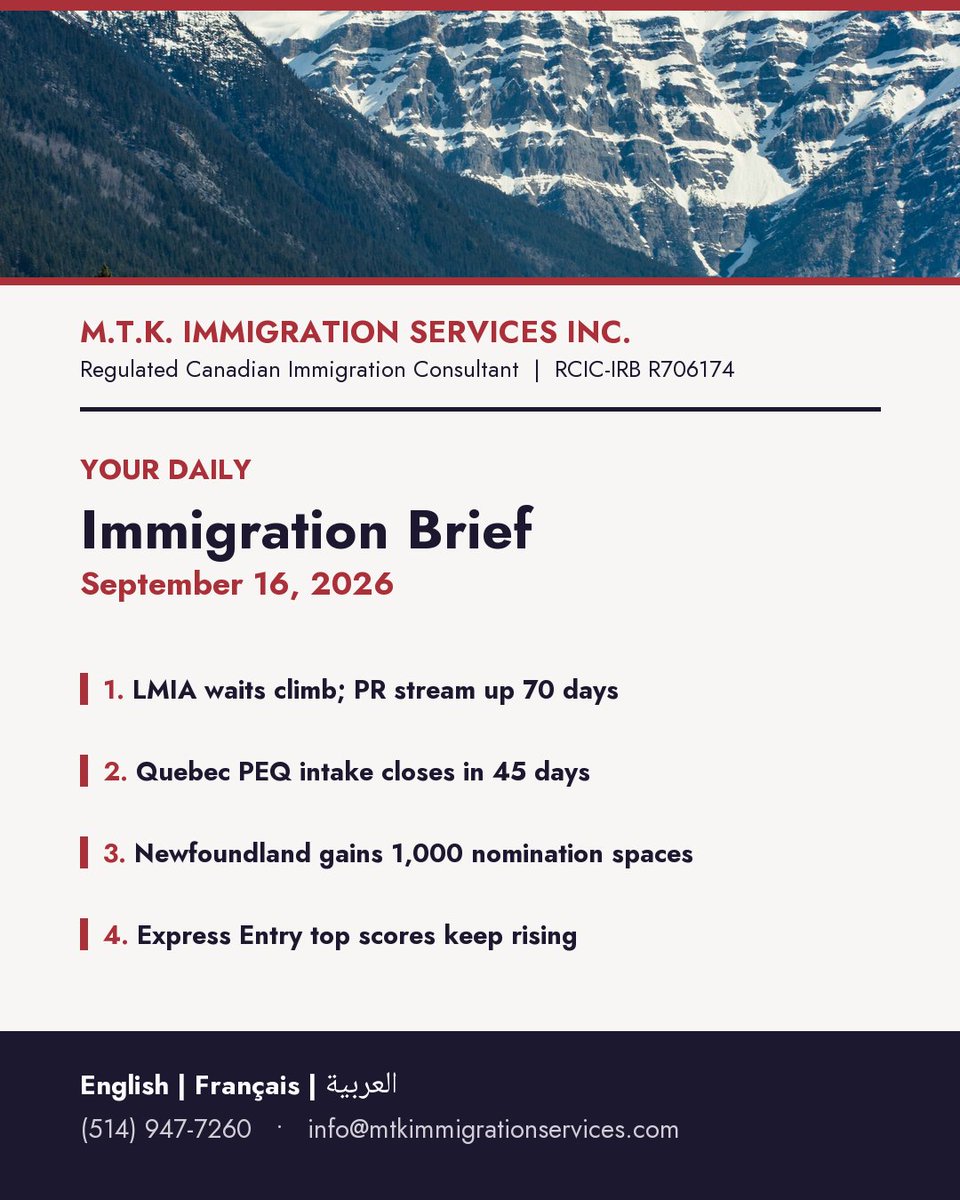 MTK_Immigration's tweet photo. LMIA processing times just jumped: ESDC's August update shows the PR stream up 70 days to 156. If you hire through an LMIA, start recruitment early and file complete. #CanadaImmigration #LMIA https://t.co/JEXirzhbwg