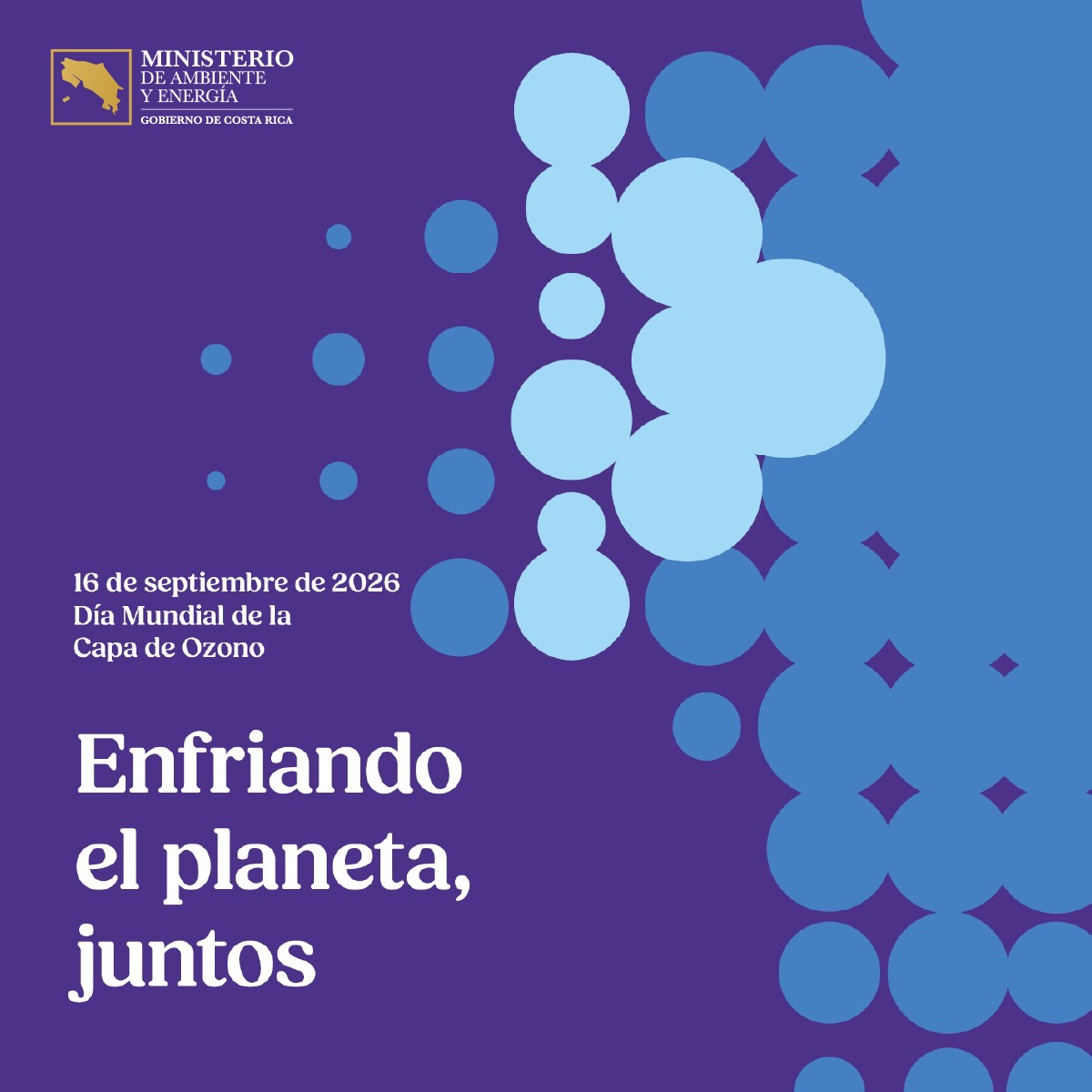 CRMinae's tweet photo. El Día Internacional de la Preservación de la Capa de Ozono bajo el lema "Acción mundial por un planeta menos caliente", enfocado en la refrigeración sostenible y la reducción de hidrofluorocarbonos, mediante la Enmienda de Kigali, es una jornada que se celebra el 16 de setiembre https://t.co/Wt9UNgi9Xh