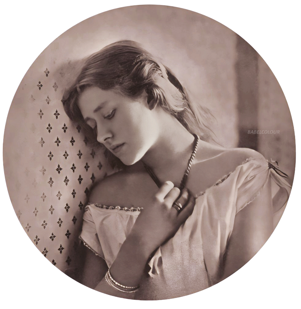 StuartHumphryes's tweet photo. This is the 16-year-old English actress Ellen Terry. But you haven't seen her in any recent blockbuster, not least because the photo was actually taken 162 years ago, during the height of the American Civil War, and 3 decades before moving film was even invented! I have cleaned-up this astonishingly modern-looking portrait which was taken in 1864 by photographer Julia Cameron on the Isle of Wight. She simply called the portrait "Sadness".