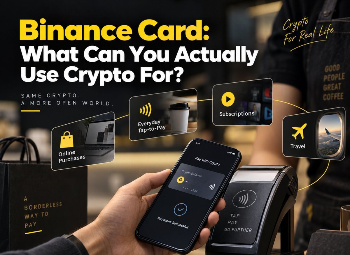 jaweria_91's tweet photo. Your crypto doesn’t always have to stay inside a trading screen.

For eligible users in supported markets, Binance Card can connect eligible crypto balances with everyday online spending.

Imagine using it for things like:
🎬 Streaming subscriptions
🎵 Digital services
☁️ Online tools
🎮 Gaming subscriptions
💻 Other recurring purchases

It creates a different way to think about crypto utility.

Instead of asking only, “What can I trade?”

You can also ask, “Where can digital assets become useful in everyday life?”
Availability depends on the market and applicable terms.

Have you ever thought about using crypto for a subscription?

I found this pretty interesting, check it out for yourself.

Be mindful of the risks when investing in digital assets. Always DYOR.

#Binance #BinanceAcademy #LearnWithBinance #BinanceCard