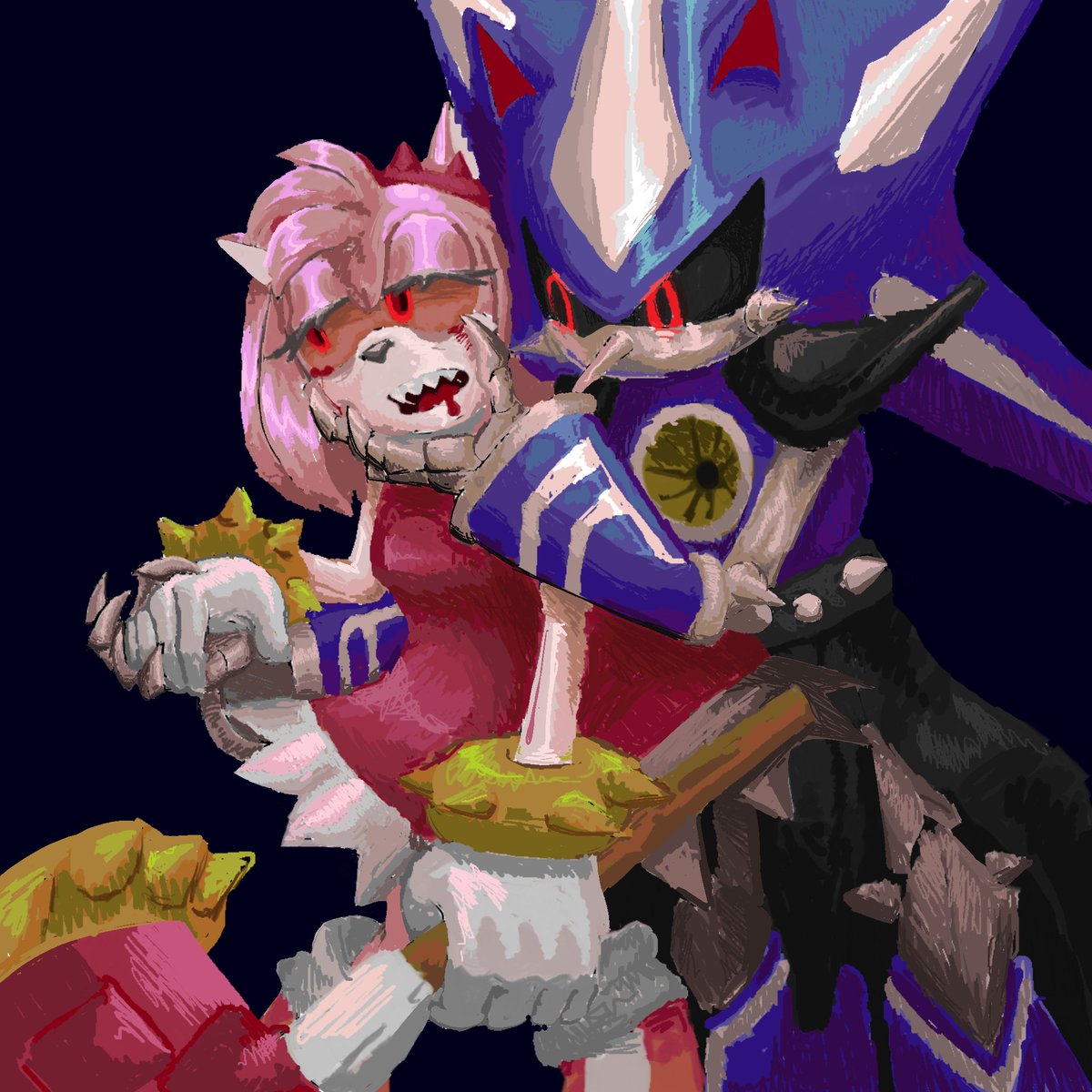 SilenceCaravan's tweet photo. Metamy x Metal zombie virus 

#amyrose #neometalsonic #metalsonic #metamy #IDWcomics https://t.co/cCCqahr4vy