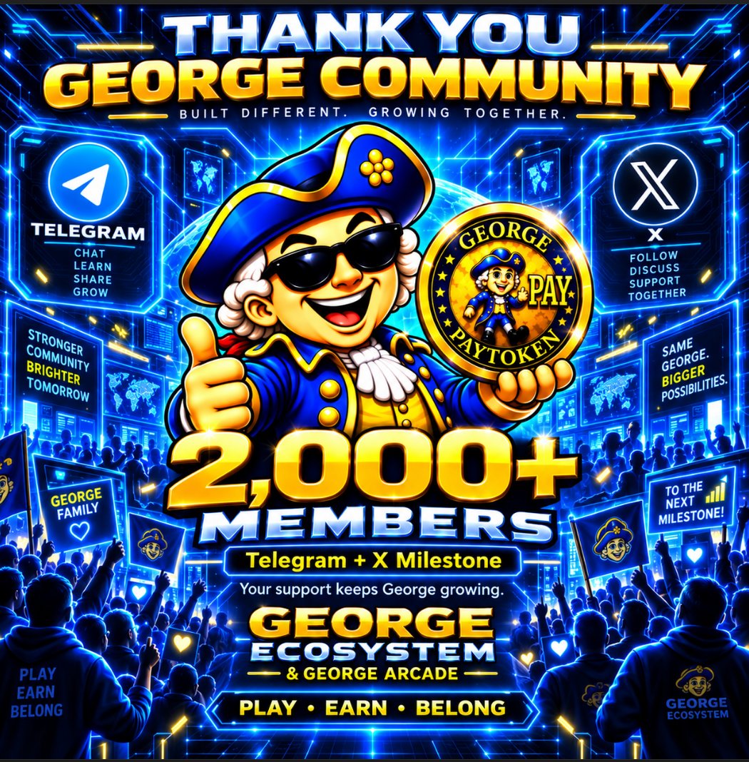 GEORGE_FOC's tweet photo. 🚨  GEORGE ECOSYSTEM  |  MILESTONE

"Community support gives  George  the ability to reach it's objective's.  Building  an interconnected Web3 ecosystem where intelligence, trading infrastructure, gaming, staking, payments, community participation, and revenue-generating applications can operate around a common economic layer."

One Ecosystem, multiple layers.

☑️ Official George Chat exceeds 2000 Members
https://t.co/C9zc2NfeNB
✅ Official George X exceeds 2000 Members
https://t.co/4LocHvqzMv

"Thank you all for the support and participation, please keep spreading the message, George will keep building."

#goal #gime #gaps #game #Web3 #ETH #geogefoc #GGG #lottoETH #georgearcade 

"Proof before presale. Utility before hype. Community before noise."