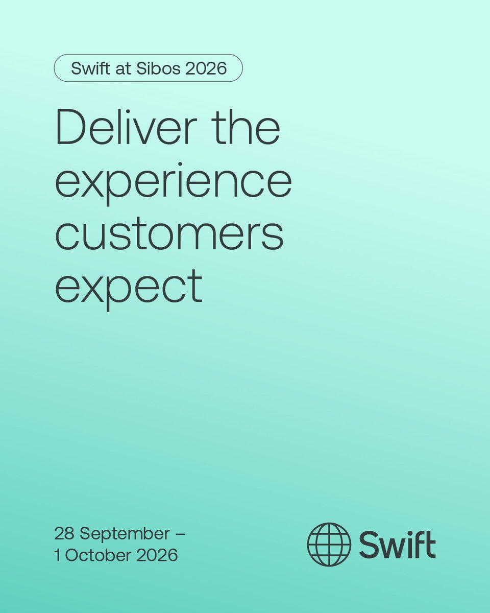 swiftcommunity's tweet photo. Customers expect payments to be as seamless, transparent and predictable as every other digital experience. Is the industry ready to deliver?

At @Sibos 2026, we'll explore what it takes to meet rising customer expectations in an increasingly connected economy.

From cross-border payments and liquidity management to operational efficiency and interoperability, delivering a better customer experience requires every part of the value chain to work together.

Join us as we discuss how the industry is reducing friction across the payment journey and creating faster, more transparent and predictable outcomes for customers worldwide. https://t.co/gaq6B0DIoA

#Sibos #CrossBorderPayments