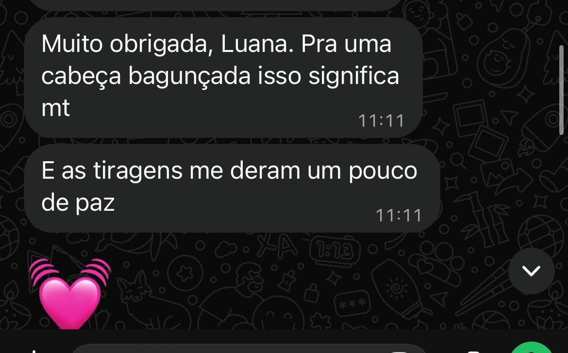 luarosstarot's tweet photo. isso aqui me deixa genuinamente feliz como cartomante, poder ajudar pessoas e ser HUMANA é muito gratificante 💘✨ https://t.co/hMFGahI7Vi