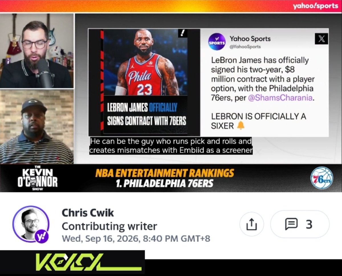 StrikeOrDunk's tweet photo. Beloved 76ers in-arena announcer Matt Cord comes out of retirement for LeBron James' first season with team https://t.co/CFRhTb9PQV