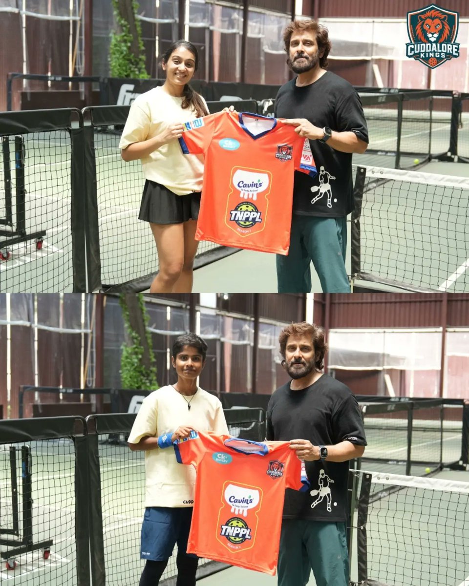 ikalaiarasan's tweet photo. Our @chiyaan hands over the official Cuddalore Kings jersey as we gear up for TNPPL Season 2. ✨ https://t.co/82GyxVMhPV