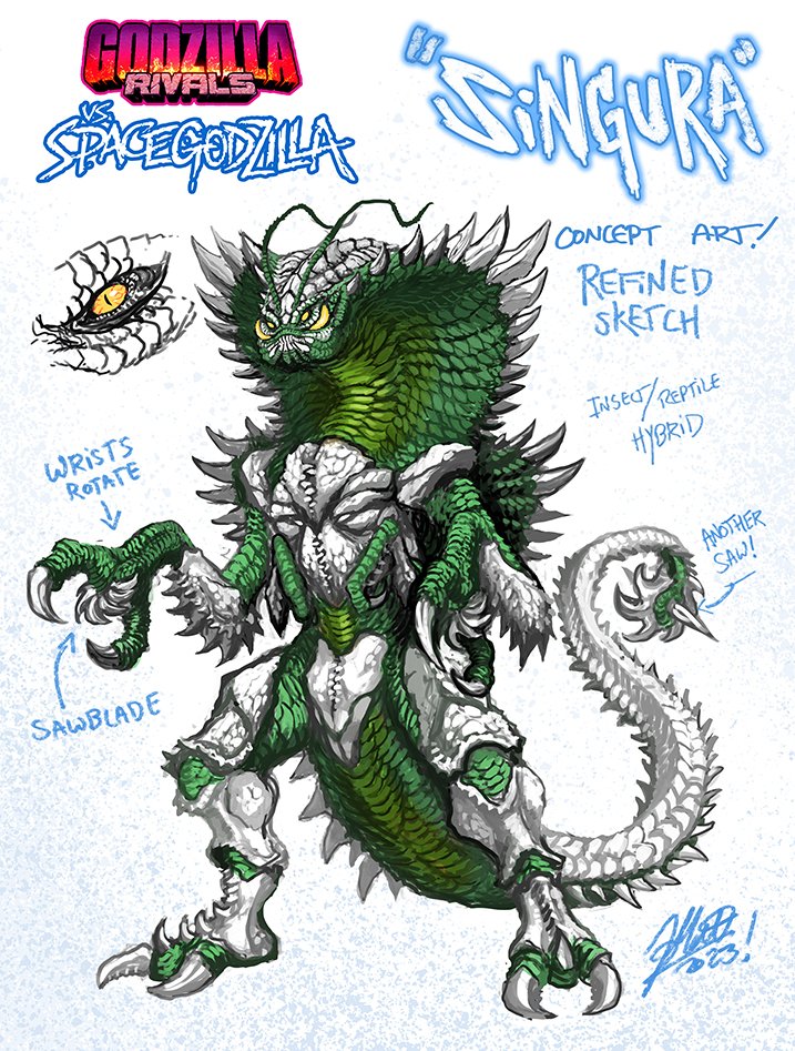 spankzilla85's tweet photo. Right now, you can vote for the next original monster to face Godzilla over at @toho_newmonster, and to celebrate I thought I'd show off the original kaiju that I've helped design for the @IDWPublishing comics over the years! Antra, Vuldorah, Singura, and the Trilopods! https://t.co/SCvn9iS2CE