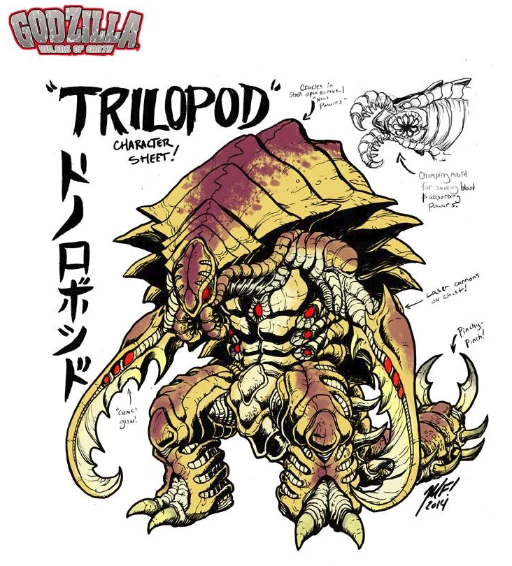 spankzilla85's tweet photo. Right now, you can vote for the next original monster to face Godzilla over at @toho_newmonster, and to celebrate I thought I'd show off the original kaiju that I've helped design for the @IDWPublishing comics over the years! Antra, Vuldorah, Singura, and the Trilopods! https://t.co/SCvn9iS2CE