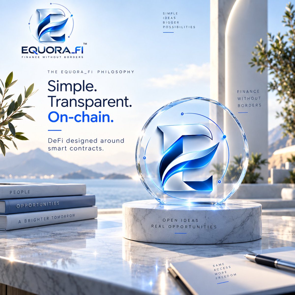EquoraFi's tweet photo. 💙 The Equora_Fi Philosophy

Simple. Transparent. On-chain.

No unnecessary complexity.
No hidden mechanics.
Just smart contracts, verifiable transactions, and decentralized execution.

Built to bring DeFi closer to its core principles —
Open. Transparent. Permissionless.

⚡ Equora_Fi
DeFi, designed around smart contracts.

Coming Soon on TrobChain. 🚀