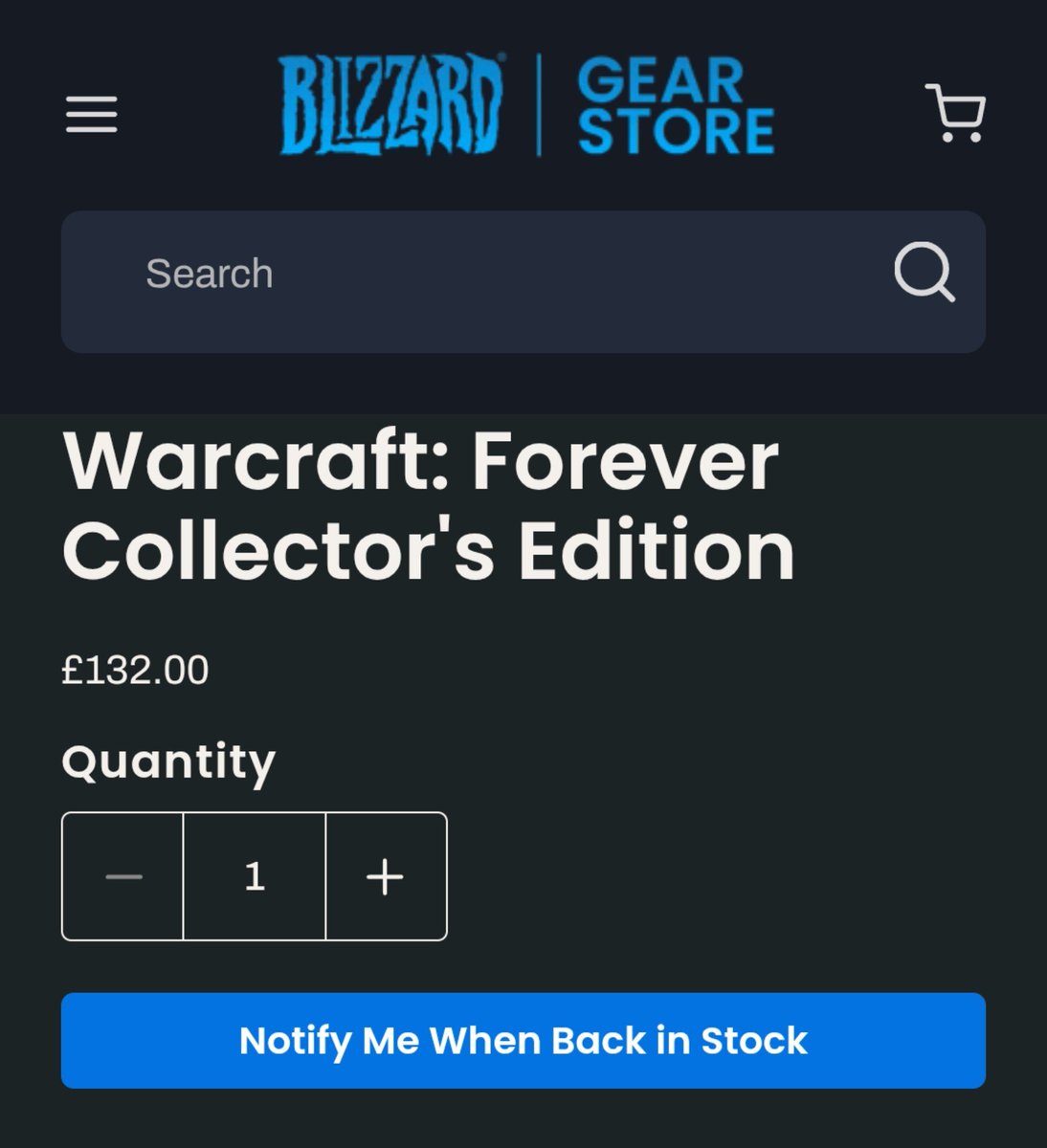 zceptr's tweet photo. Come on @Blizzard_Ent, restock WoW Forever Collector's Edition. The tab is pinned https://t.co/oc7qhTuChN