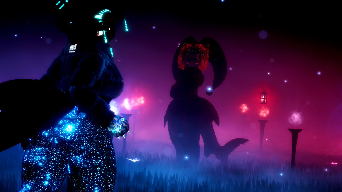 SomeFish3000's tweet photo. Monsters? Maybe we're like aura monsters or something..! ✨️🐟
🦈: @ImJustSleepy010 

#VRChat #Sabrean #shork https://t.co/9FWGktxXpS