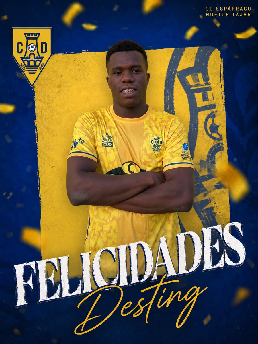 CDHuetorTajar's tweet photo. 🎂💛 ¡FELIZ CUMPLEAÑOS, DESTING! 💙🎉

Hoy está de celebración uno de los nuestros. ⚡⚽
Te deseamos un año lleno de alegrías, éxitos y muchos buenos momentos defendiendo nuestros colores. 💛💙

¡A seguir disfrutando dentro y fuera del campo! 🥳🙌🏾

#CDHT #CESURCA https://t.co/I4vtgVgoCA