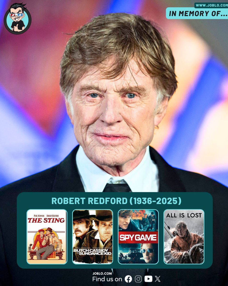 joblocom's tweet photo. Today we take a moment to remember the life and work of Robert Redford 🕊🎥
#RobertRedford #FilmLegend #ButchCassidyAndTheSundanceKid #AllThePresidentsMen #ThreeDaysOfTheCondor #TheNaturalMovie https://t.co/tBwBMQsbTl