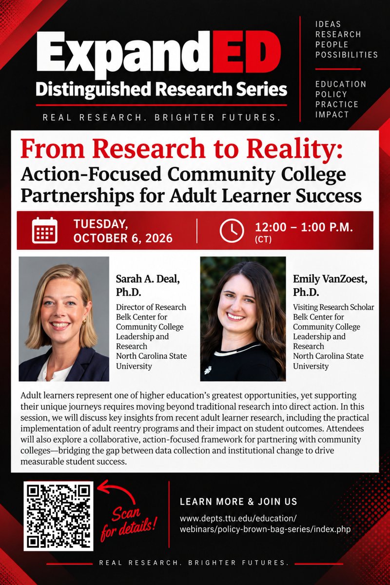 ComparativeEduc's tweet photo. TOMORROW at 12pm CT

What does it take to move adult learner research from findings to action? 

Join us online for the next #ExpandED Distinguished Research Series talk. 

🔗 Register: https://t.co/gg4ckJvgYA

#AdultLearners #CommunityColleges #EducationResearch https://t.co/Xbeo1lHSAN