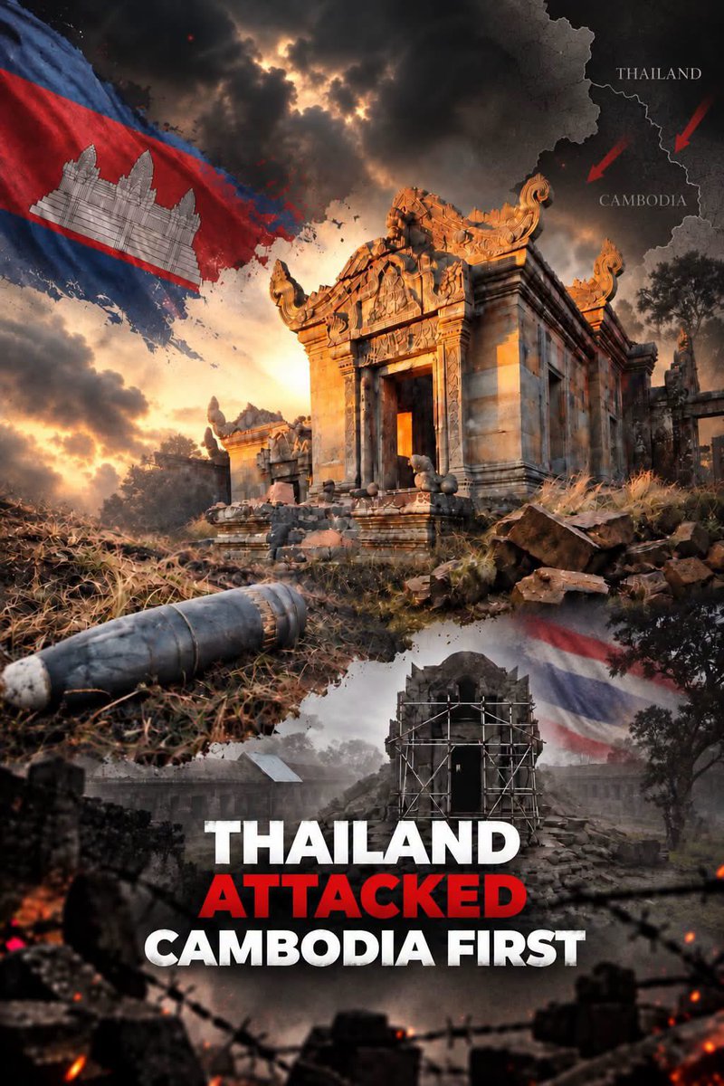 SovanRatana_'s tweet photo. Cambodia categorically rejects Thailand’s allegations that Cambodia has been using cultural heritage sites for military purposes. Such accusations are completely untrue.

#cambodianeedpeace
#JusticeForCambodia
#ThailandStartedTheWar https://t.co/JOR4XfCn7H