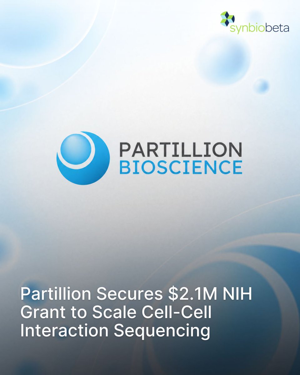SynBioBeta's tweet photo. Partillion Bioscience has secured a two-year, $2.1M @NIH SBIR award to scale Cell-Cell-seq toward datasets of up to 1M cell pairs. The Nanovial-based workflow connects cell interactions and functional outputs with sequencing data.

https://t.co/5fBeHzOrNR

Subscribe to our newsletter and get the biggest biotech news straight to your inbox 🧬
https://t.co/uNrxaa71hj