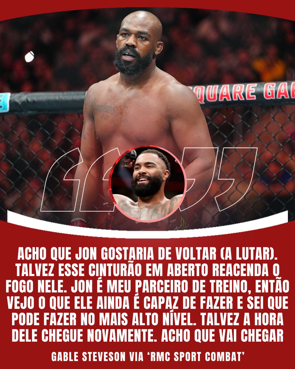 AgFight's tweet photo. JON JONES DE VOLTA? 👀
Segundo Gable Steveson, essa possibilidade pode ser bem real.
Pupilo de 'Bones' no MMA, o wrestler olímpico garantiu que o ex-campeão segue no mais alto nível.
Será que o cinturão vago deperta a chama de Jones? 🧐
#JonJones #Aposentadoria #UFC #Retorno https://t.co/M7n8DBCiw7