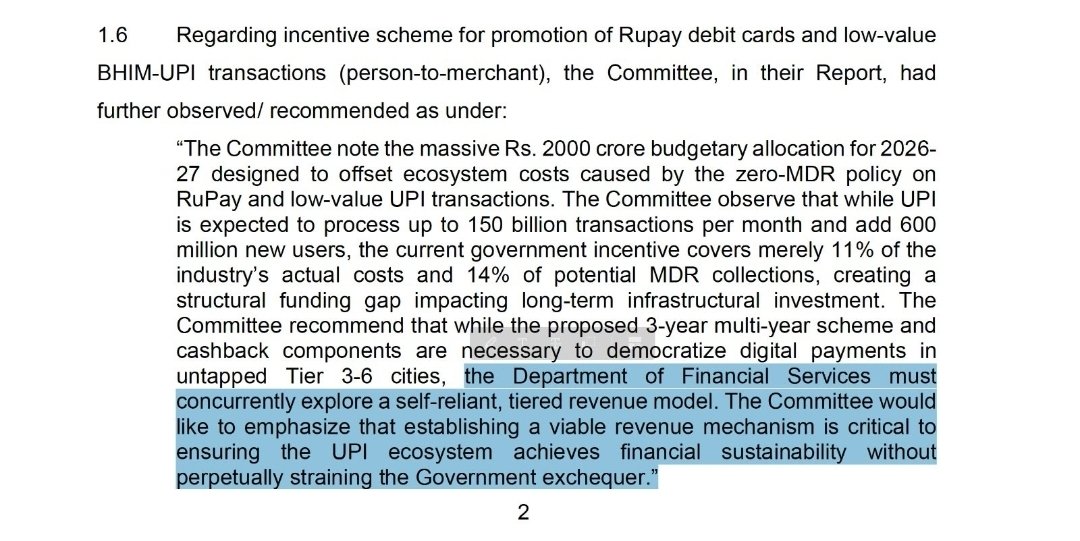 RShivshankar's tweet photo. BY DEMANDING ROLLBACK ON UPI IS RAHUL GANDHI OPPOSING WHAT HIS OWN MPS BACKED? 

In 2026, the Standing Committee on Finance pressed for a tiered MDR/revenue framework for UPI and said it should be notified and operationalised without delay. Five Congress MPs including P. Chidambaram, Manish Tewari, Gaurav Gogoi, Kishori Lal and K. Gopinath were present on 12th August when the report was adopted, with no dissent recorded in the published minutes.

HYPOCRISY. OPPORTUNISM.