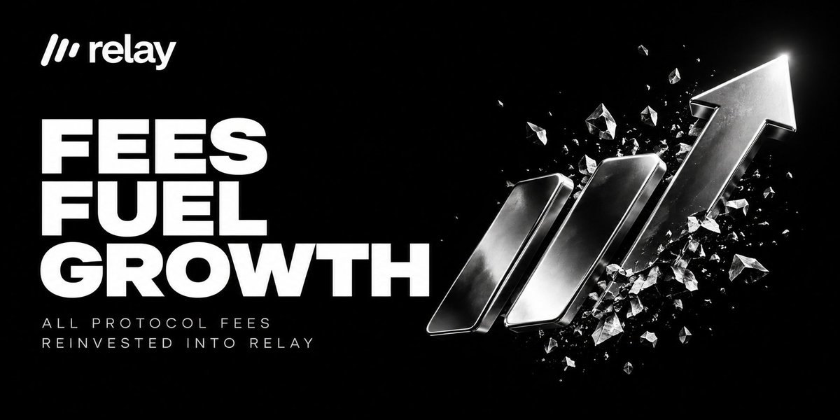 relayreward's tweet photo. Relay is built to grow alongside its network.

100% of generated protocol fees will be reinvested directly into marketing, distribution, and growing Relay.

More activity generates more resources. More resources bring more people into the network. More people means more data.

A self-reinforcing cycle designed to scale Relay.