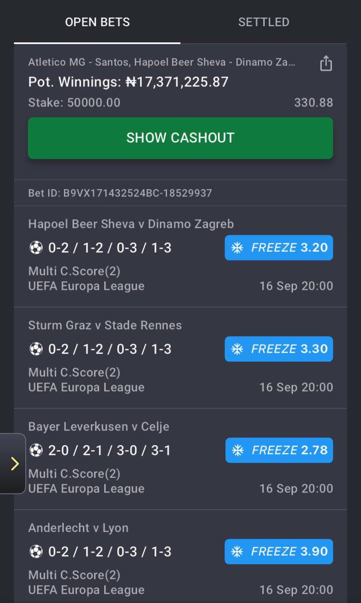Emmanuel_Tips's tweet photo. MULTI CORRECT SCORE 

5RT7N2S-5RT7V6N

#Bet9JaCode 
#Bet9JaCode https://t.co/QftzuSqSSI