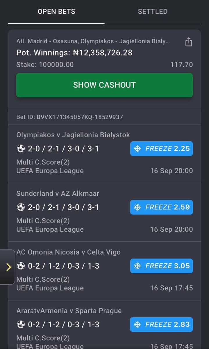Emmanuel_Tips's tweet photo. MULTI CORRECT SCORE 

5RT7N2S-5RT7V6N

#Bet9JaCode 
#Bet9JaCode https://t.co/QftzuSqSSI