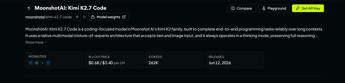 yourbr00111's tweet photo. @opencode Let's break the bubble. It's kimi k2.8 code. It's already available on qoder as a preview and reasoning, context window and modalities are the same. https://t.co/nd1MSZh9wy