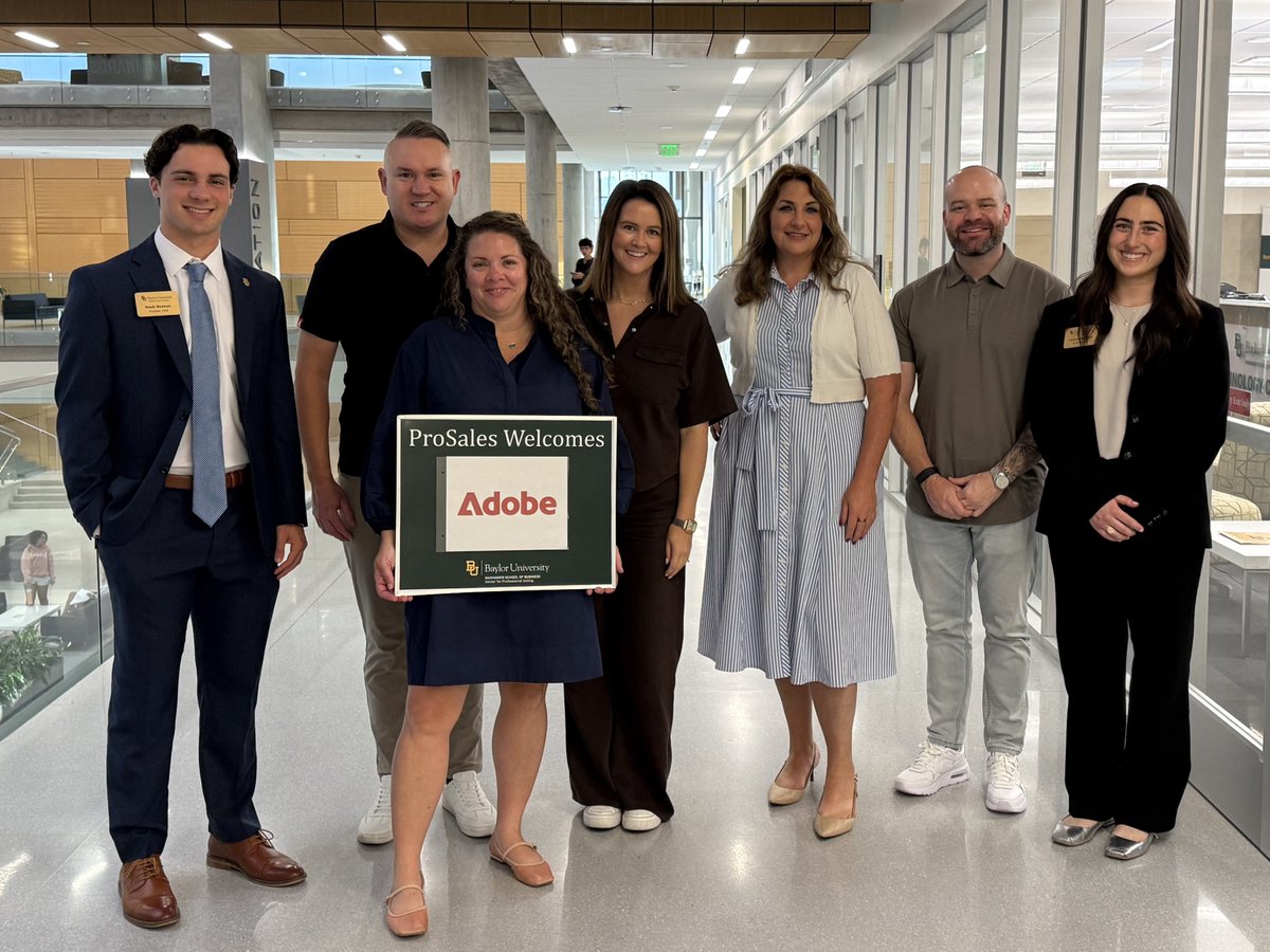 BaylorProSales's tweet photo. A big @BaylorProSales welcome to @Adobe We’re thrilled to have your team on campus today connecting with our students through interviews. Thank you for spending the day with us! #ProSales #Adobe https://t.co/la5jHgzNab