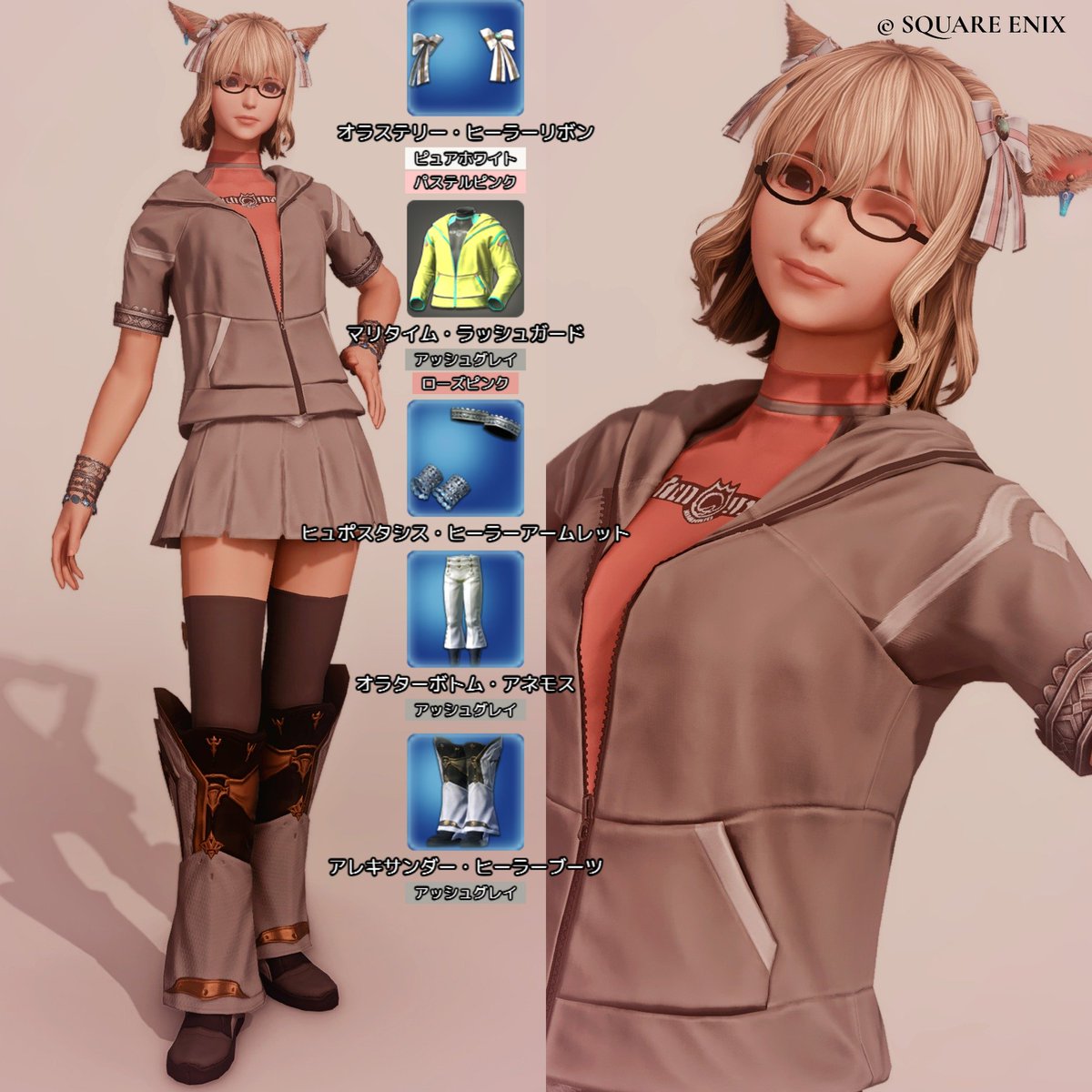 serene_ff14_'s tweet photo. #ミラプリアル #ミラプリレシピ
再現ミラプリNo.12
のるさんと同じお洋服の再現ミラプリ企画第二弾
グレーの方はもう少しふわっとしたスカート欲しかったなー https://t.co/OGG73HJyRI