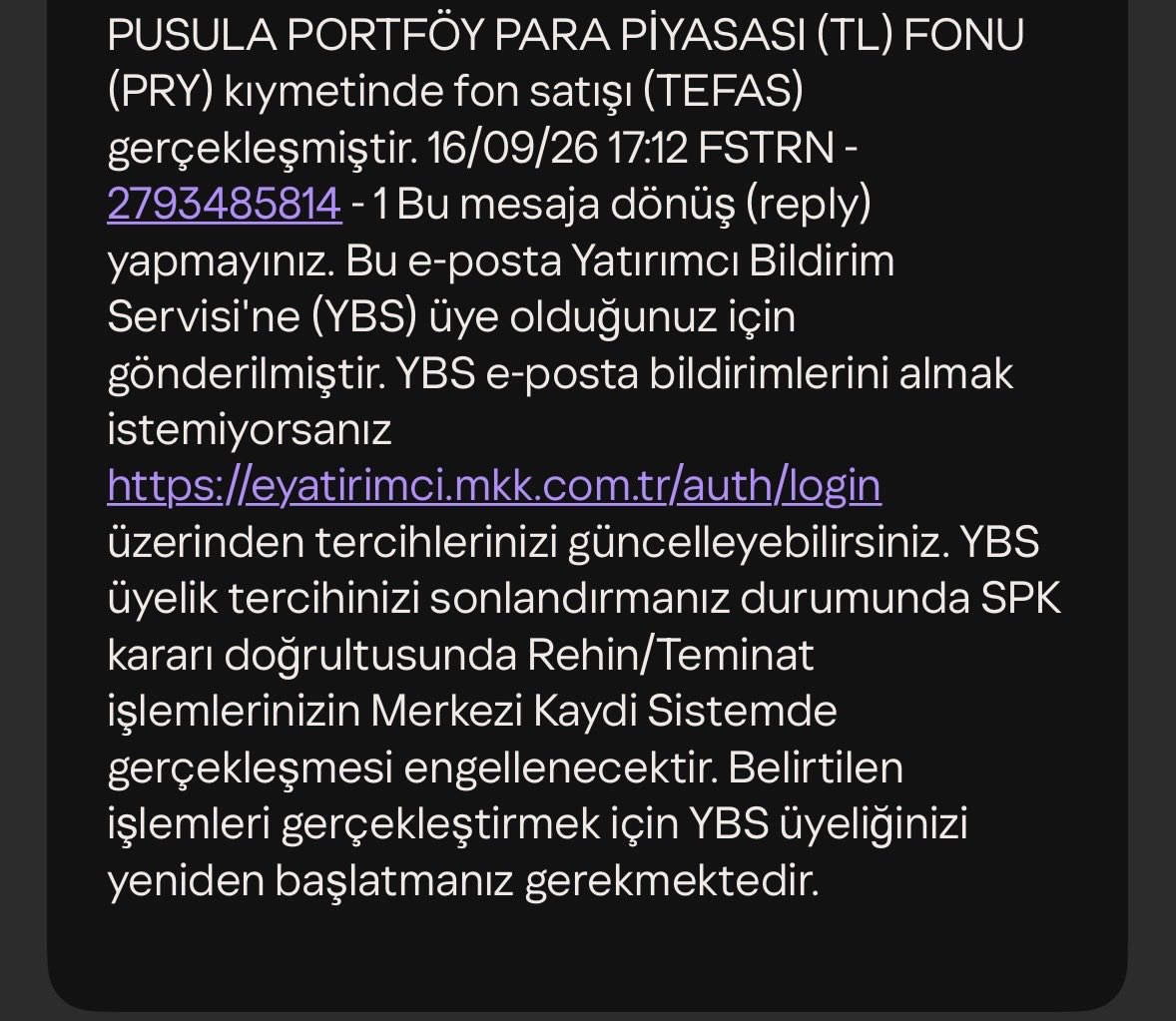 Mandalibadra's tweet photo. @mail55 @sevketozhan Üst kısmını kırptım özel bilgilerimden dolayı. Bildirim@mkk.com.tr mail adresinden geliyor mailler. Umarım size de yatar en kısa zamanda. https://t.co/MFzRlAIwhc
