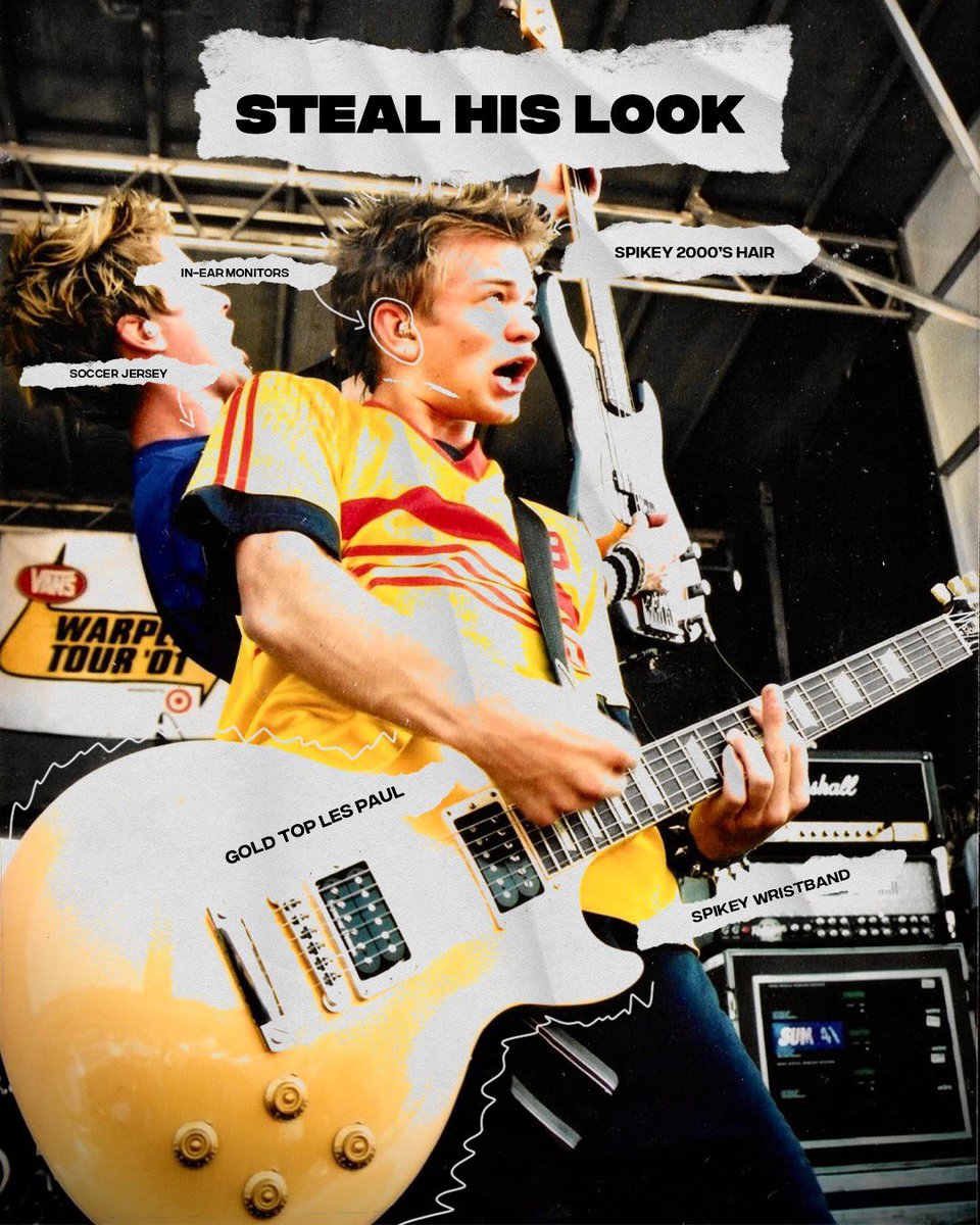 Sum41's tweet photo. From Warped Tour to now. Swipe through to steal Deryck's look 👀 https://t.co/0hORJiFfjy