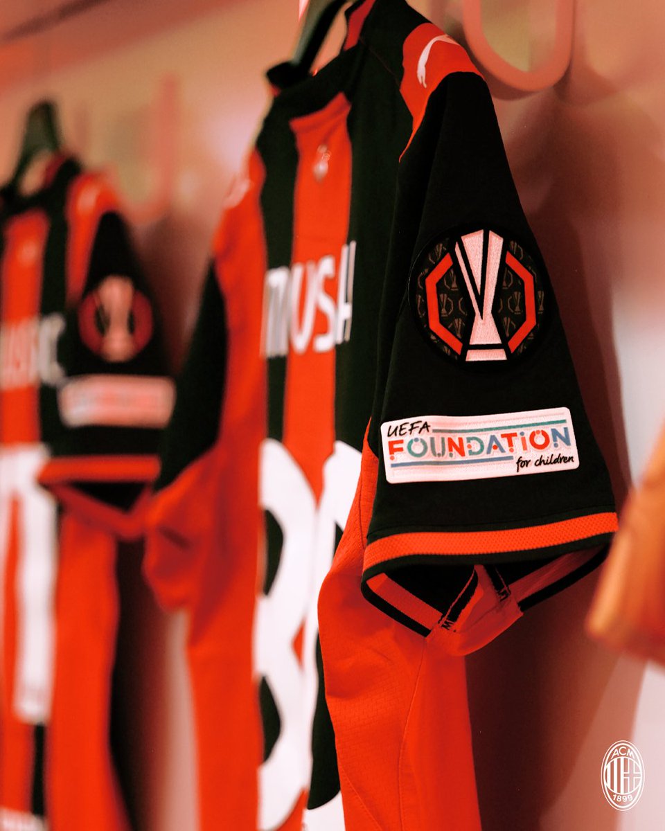 acmilan's tweet photo. The Madhappy Foundation makes its debut in the Rossoneri locker room.

Fondazione Milan dedicates its UEFA Europa League back-of-shirt space to a season-long commitment to raising awareness of youth mental wellbeing, supported by @UEFA's Take Care program. https://t.co/2Kmg2ywGL7