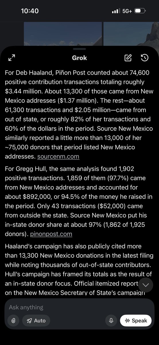 427Sleeper's tweet photo. 82% out of state funding for @DebHaalandNM 

Versus 

97% in state funding for @GreggHullforNM 

That should tell you everything you need to know about this election.

🔴🔴🔴🔴🔴🔴🔴🔴🔴🔴🔴🔴🔴🔴 https://t.co/bM09pixbHS