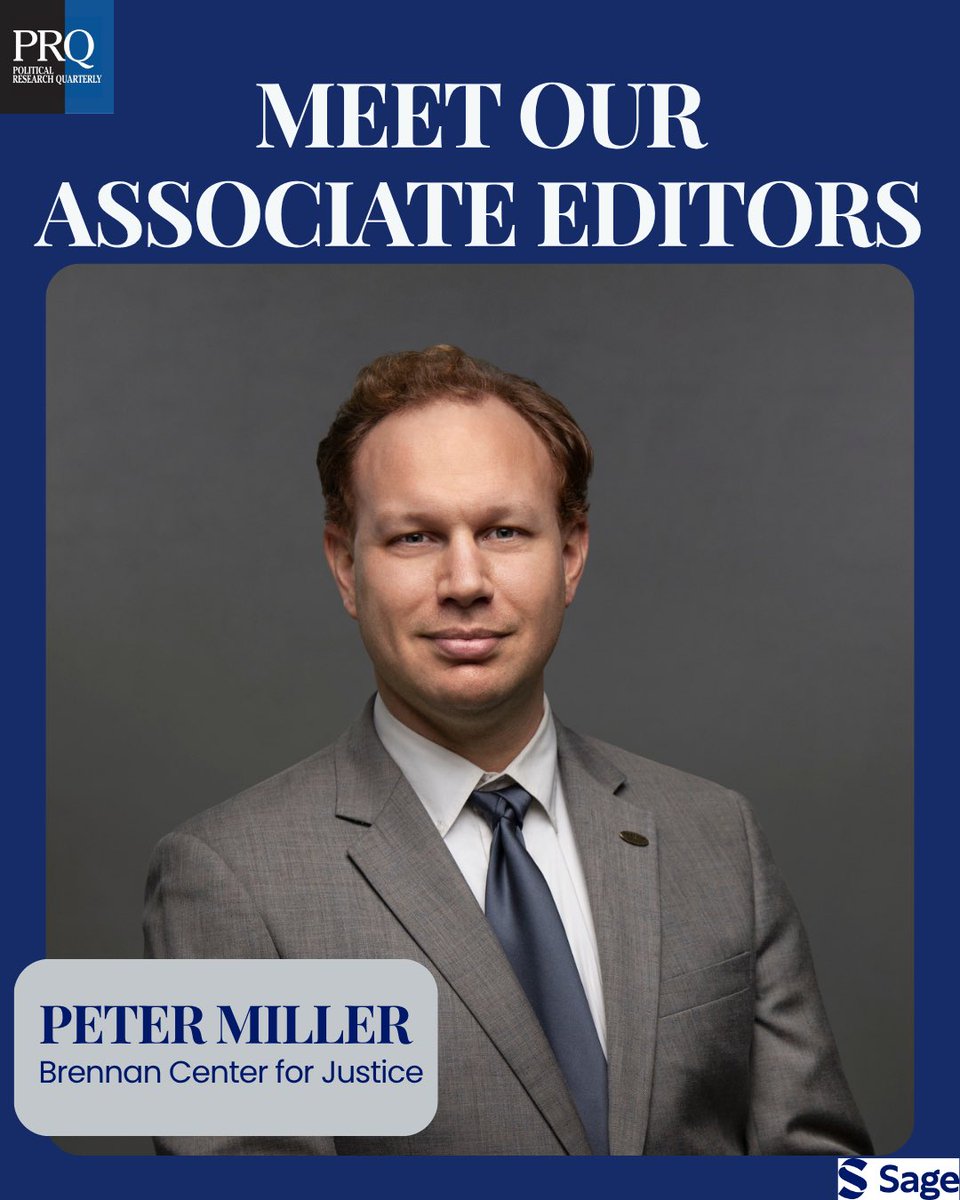 PRQjournal's tweet photo. Dr. Miller is a senior research fellow at the Brennan Center for Justice focusing on redistricting, voting behavior, political institutions, and public opinion. His work has been published in several peer-reviewed journals incl. the Journal of Politics and Electoral Studies. https://t.co/ZCXsPyD8AG