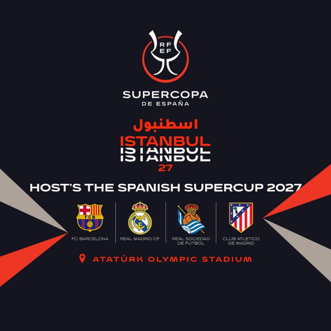 ActualiteBarca's tweet photo. Les clubs participants à la Supercoupe d'Espagne (Barcelone, Real Madrid, Real Sociedad et Atlético Madrid) se sont mis d'accord pour se répartir 45 millions d'euros entre eux https://t.co/964EZQtIBn