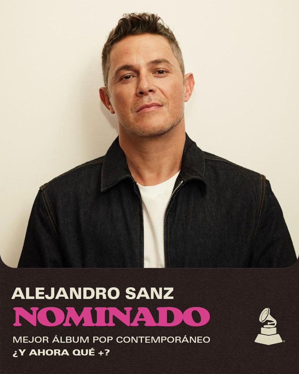 SonyMusicSpain's tweet photo. ¡Enhorabuena @AlejandroSanz por tu nominación en los #LatinGRAMMY a Mejor Álbum Pop Contemporáneo por "¿Y Ahora Qué +?"! @LatinGRAMMYs https://t.co/0c23P3KBub