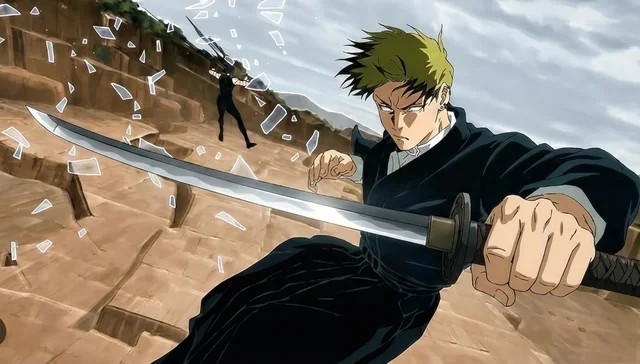 TheBaronEmerald's tweet photo. Why didn't Naoya fight Maki with a Cursed Sword? Is he stupid? https://t.co/aEXeZgyZli