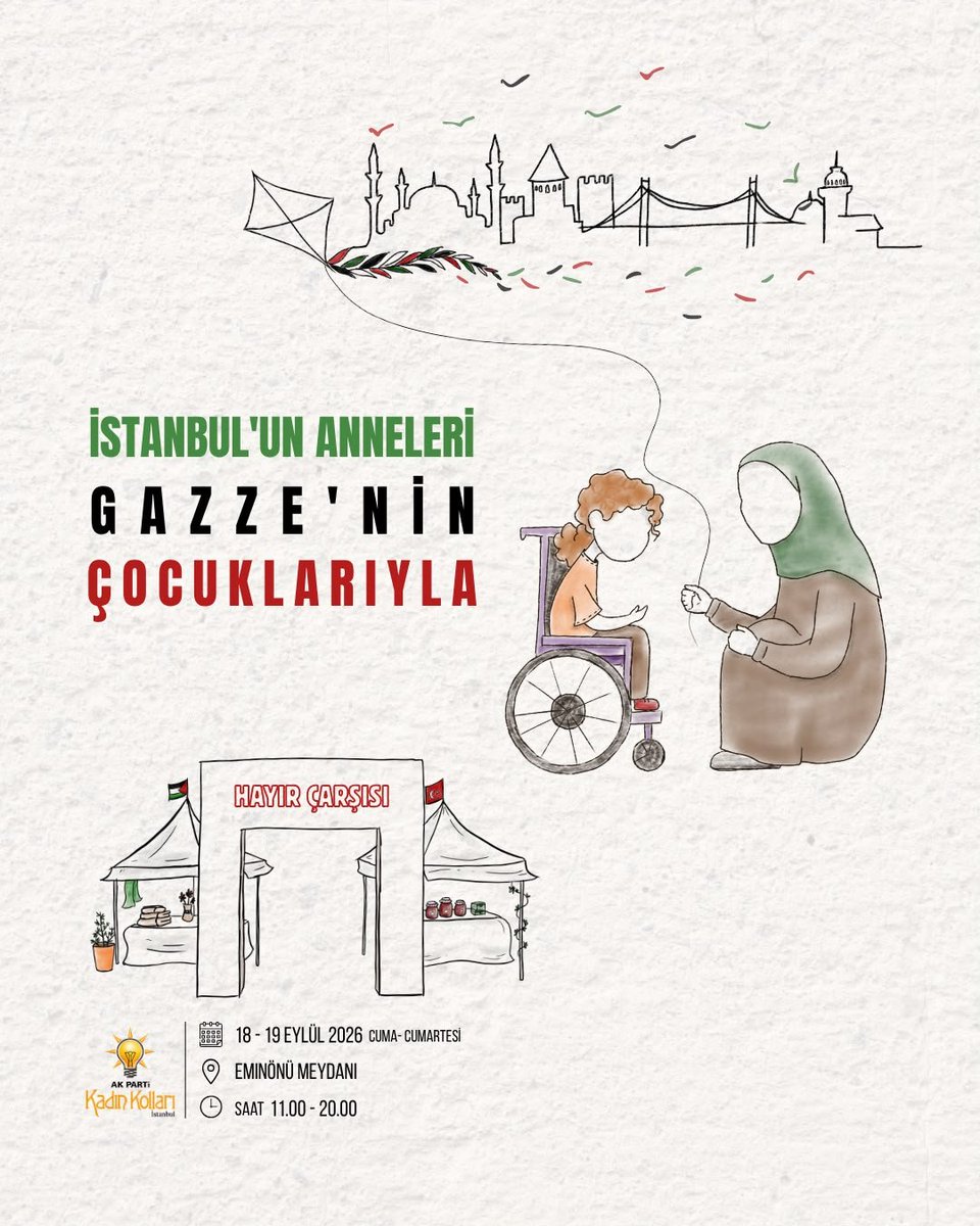 akkadinbduzu's tweet photo. Gazze gündemden düşmesin, Gazze’nin çocukları unutulmasın!

“İstanbul’un Anneleri Gazze’nin Çocuklarıyla” diyerek Hayır Çarşısı'nda dayanışmamızı büyütüyoruz.

📍 Eminönü Meydanı
📅 18-19 Eylül
⏰ 11.00-20.00

Gazze unutulmasın! https://t.co/2Z9iTN44LL