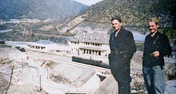 YugoslavVisuals's tweet photo. A young Josip Broz Tito, commander of the Yugoslav Partisans, posing above the railway station in Foča, Bosnia and Herzegovina, 1942. https://t.co/nmMARVCVJh