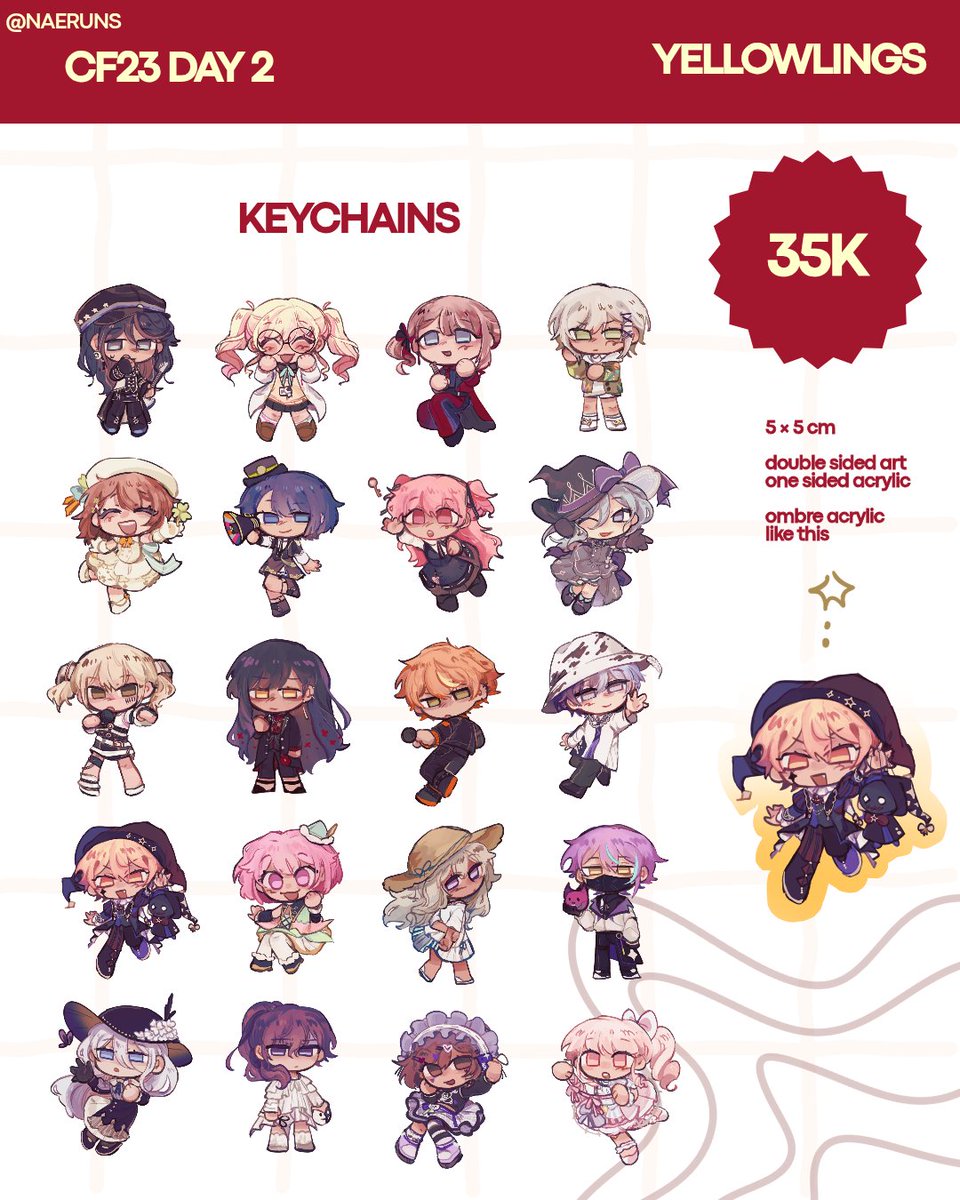 naeruns's tweet photo. [💖 &amp; 🔁 are appreciated!]
HI GUYSS HERES MY LATE #CF23 CATALOGUE!! 
Preorders are open as well! ⛓️‍💥 forms will be in thread

📦 pickup only
⏰️ day 2 only (01/11)
🌼 Fandom : Project Sekai

Thank you so much for checking it out! #cf23catalogue (1/2) https://t.co/8vmk6z9OYt