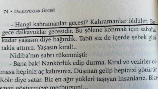alpargu_'s tweet photo. “Hangi kahramanlar gecesi? Kahramanlar öldüler. Bu gece dalkavuklar gecesidir.” https://t.co/tylAnC0vba