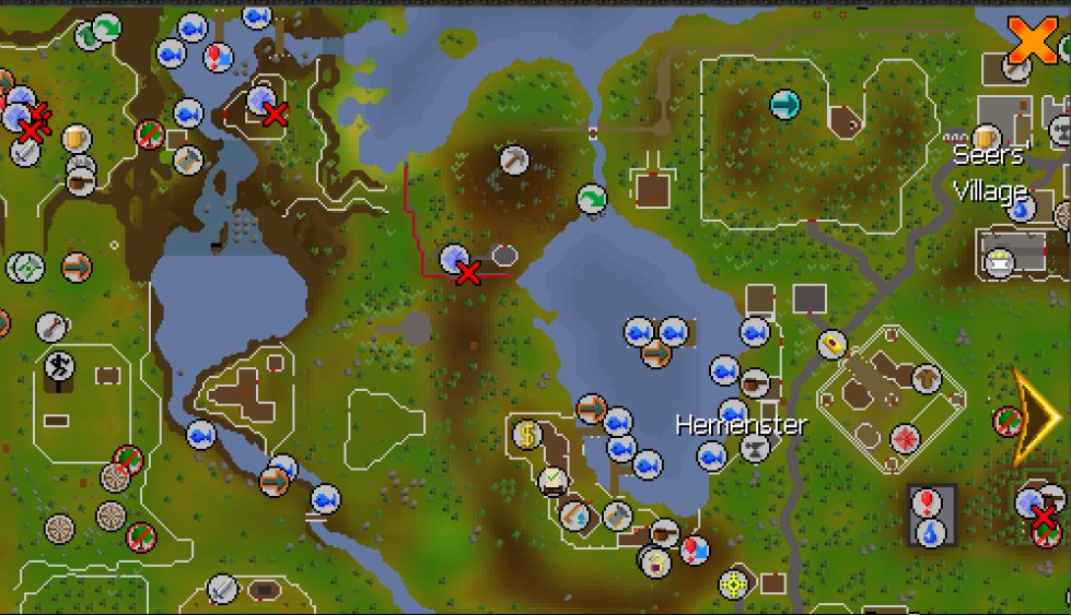 HeIsFishing's tweet photo. The use of Otto is only clue step (lame).
Fishing Guild, a central tele (good).
They are too close in proximity.

For party pete's sake, fishing cape is a +1 boost.
Give the cape the full spirit angler bonus, so you don't have to wear angler to tether at tempoross. https://t.co/gmUQLPohwx