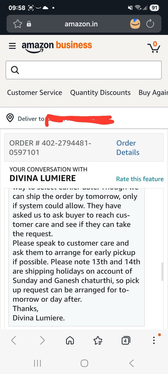 usmanrahman's tweet photo. @AmazonHelp @AmazonIN Urgent: Order #402-2794481-0597101. Seller is ready, but your system lock delayed it. Plz dispatch from Pagaon warehouse to Kanpur immediately. Function on Sept 20. @nch1915 complaint docket 10176357 filed. Expecting expedited delivery. @amazon @amazonnews https://t.co/hpOGRL2u4r