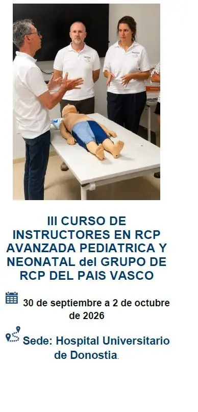 aepediatria's tweet photo. III Curso de Instructores en RCP Avanzada Pediátrica y Neonatal del Grupo Español de RCPPYN
 👩‍💻Grupo RECEPEVAS y Grupo Español de RCPPYN
 📍Hospital Universitario de Donosti
 🗓️ 30 de septiembre - 2 de octubre de 2026
Toda la info e inscripciones: 👇
https://t.co/xLIIEHeikY https://t.co/QQGyNNfcTb